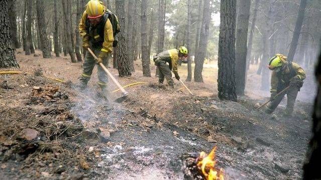 Efectivos trabajando en labores de extinción