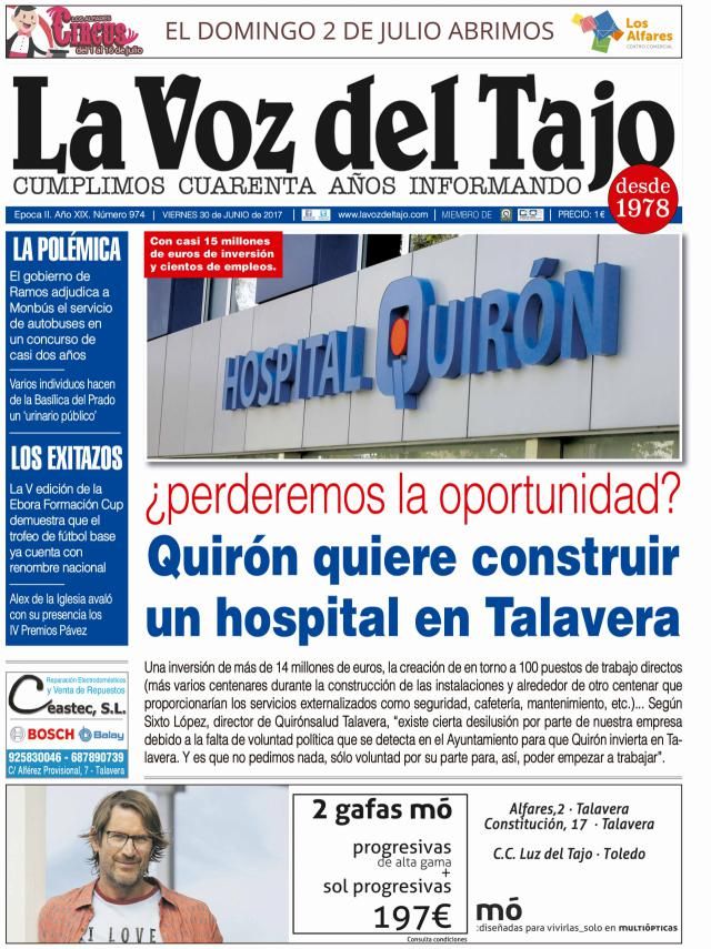 Portada junio | Quirón quiere construir un hospital en Talavera -y Orgullo en la ciudad con polémica incluida-