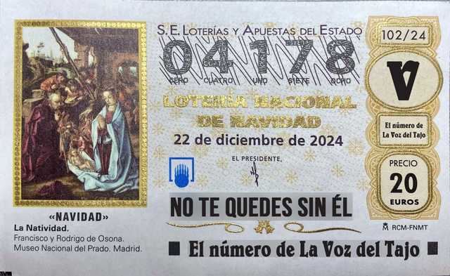 No te quedes sin el 04178: El número de la Lotería de Navidad de La Voz del Tajo