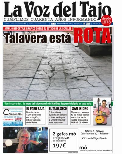 Portada mayo | Talavera está 'rota' -Baja el paro y los embalses de Entrepañas y Buendía-