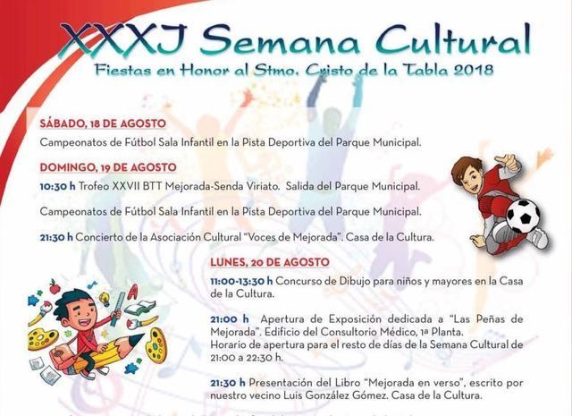 La XXXJ Semana Cultural de Mejorada, creada para el disfrute vecinal