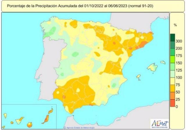 Las lluvias de mayo y junio reducen el déficit hídrico en un 20%