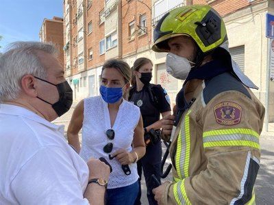 Se incendia una vivienda del barrio de Santa Bárbara