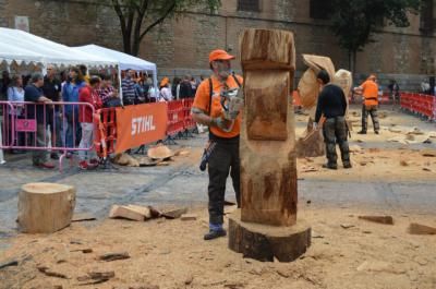 Cinco artistas de carácter internacional demuestran su destreza en la escultura con motosierra en Toledo