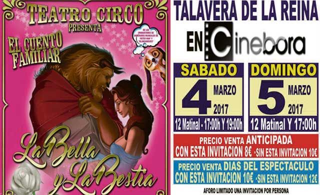 'La Bella y La Bestia’, Teatro Circo en Cinébora a principios de marzo