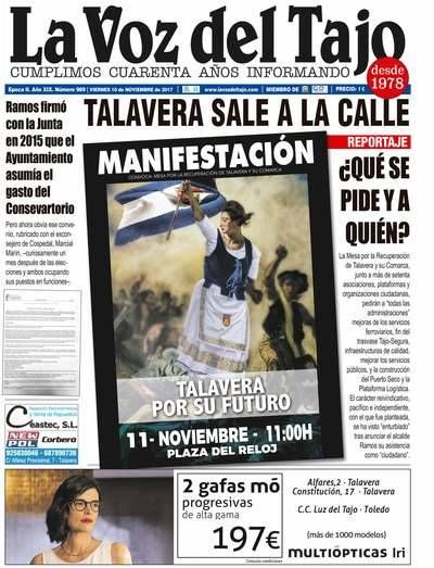 Portada noviembre | Talavera sale a la calle en la manifestación del 11 de noviembre