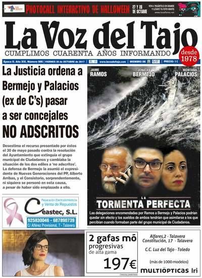 Portada octubre | Bermejo y Palacios pasarán a ser concejales no adscritos