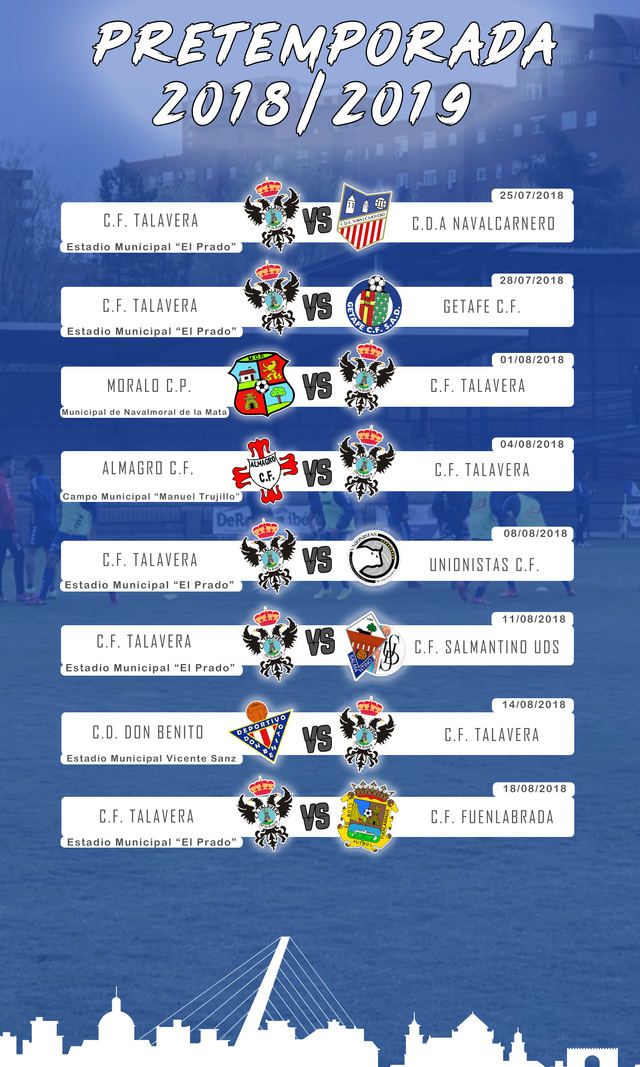 Ya se conocen todos los partidos de la pretemporada del CF Talavera