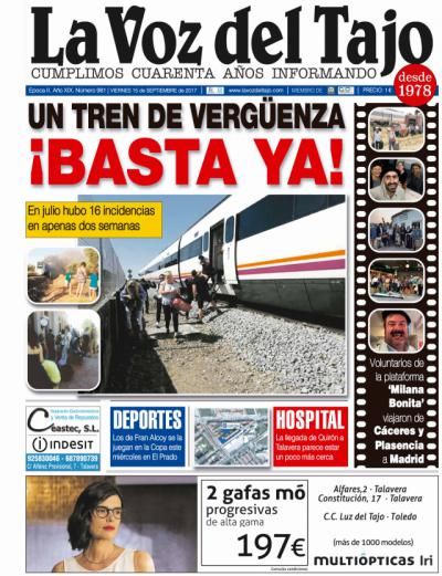 Portada septiembre | Un tren de vergüenza -y los de Fran Alcoy se la juegan en la Copa-