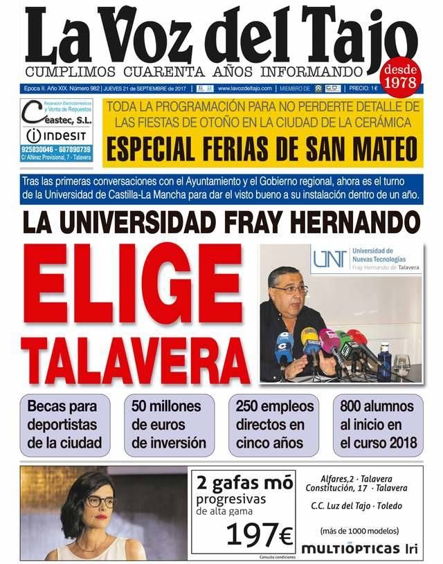 Portada septiembre | Una universidad privada en Talavera -y Ferias de San Mateo-