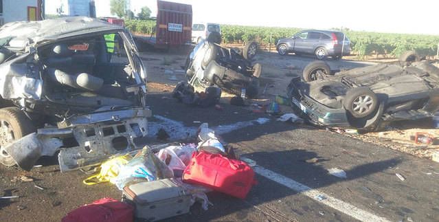 Brutal accidente en Manzanares (Ciudad Real) 