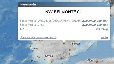 Belmonte registra un terremoto de 3’4 de magnitud