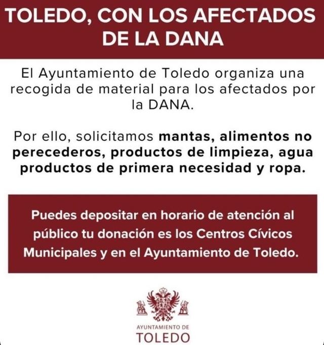 Toledo se une para apoyar a los afectados por la DANA