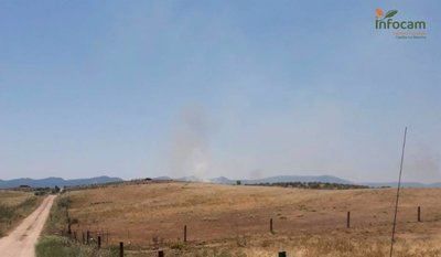 Diez medios y 40 personas trabajan en extinguir un incendio declarado en Valdeverdeja