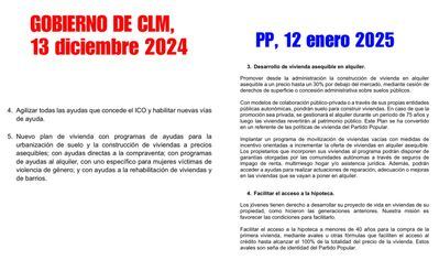 La propuesta de vivienda del PP: ¿Plagio a las medidas del Gobierno de CLM del 13 de diciembre?