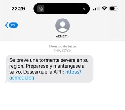 La AEMET lanza una advertencia urgente: Este mensaje de texto no es real y puede costarte caro