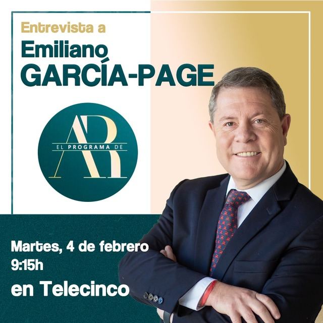 Emiliano García-Page visitará 'El programa de Ana Rosa' este martes